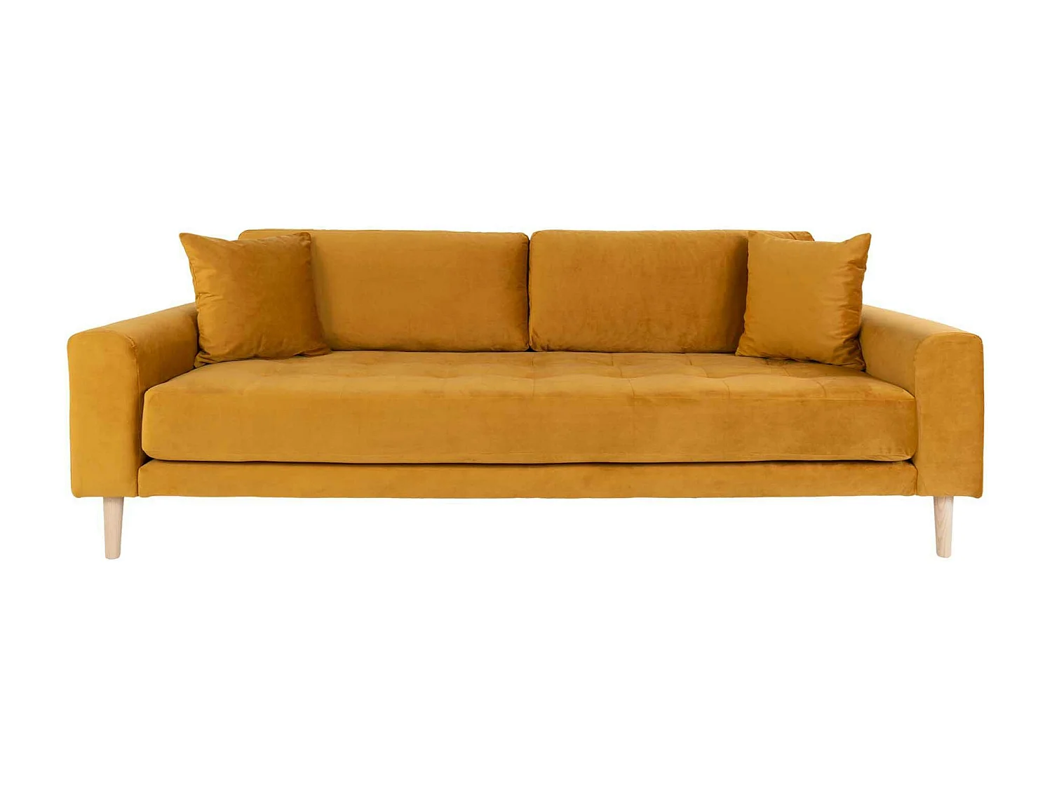 Canapé 3 places moutarde - velours, AMSTERDAM