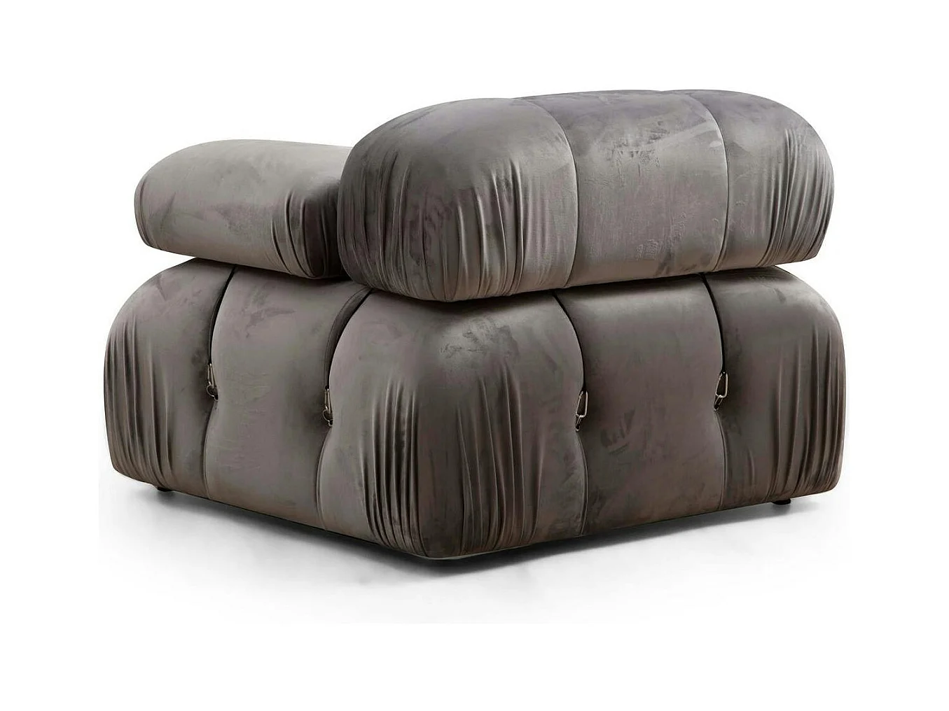 Canapé d'angle modulable gris - tissu velours RONDA