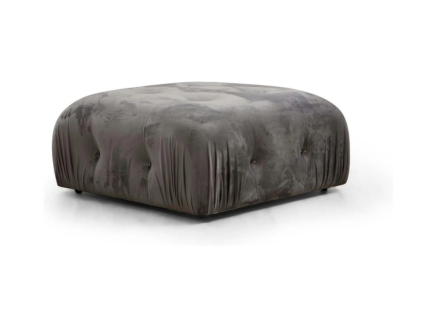 Canapé d'angle modulable gris - tissu velours RONDA