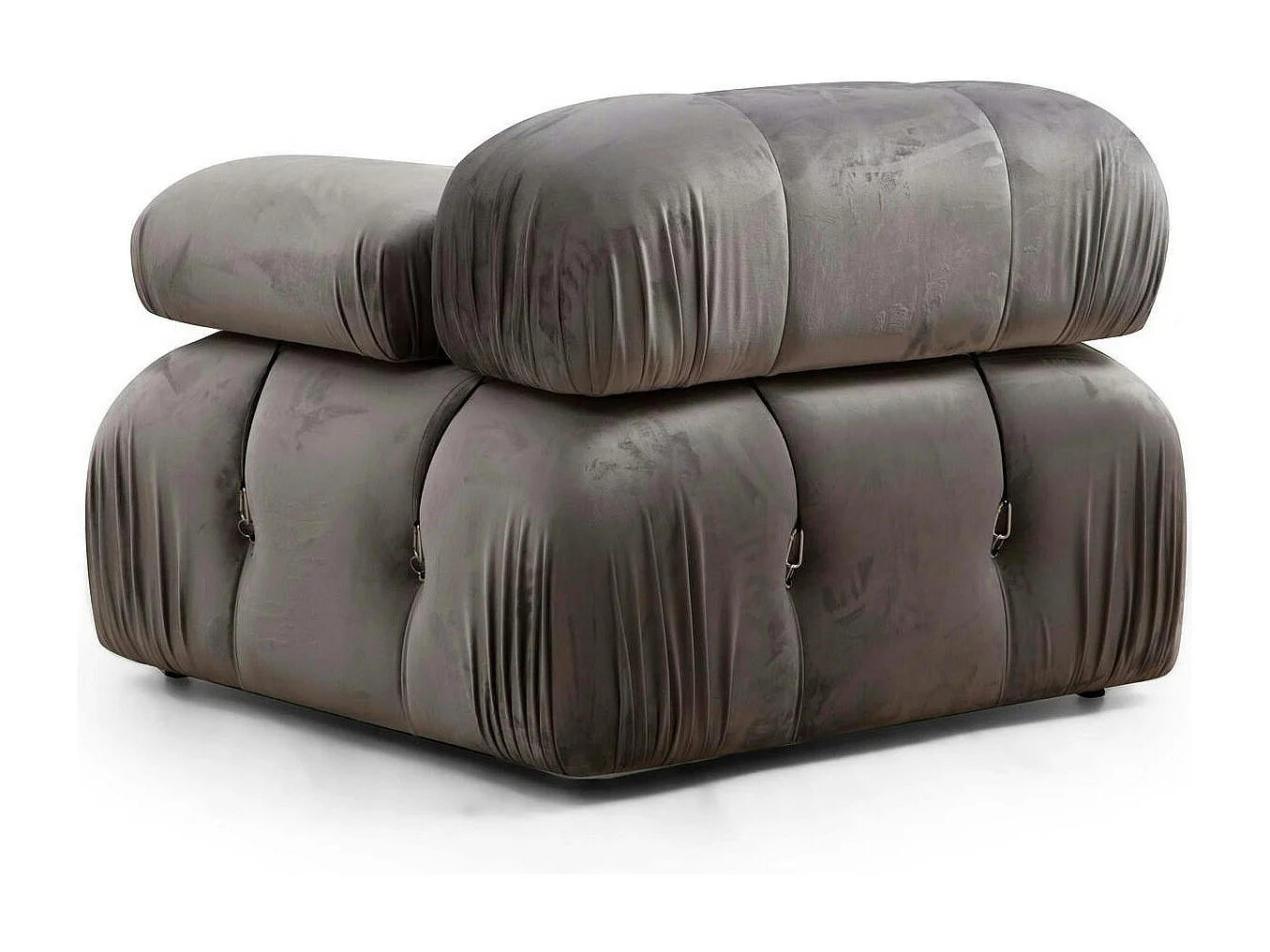 Canapé d'angle modulable gris - tissu velours RONDA