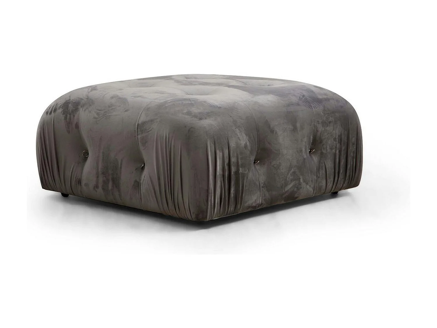 Canapé d'angle modulable gris - tissu velours RONDA