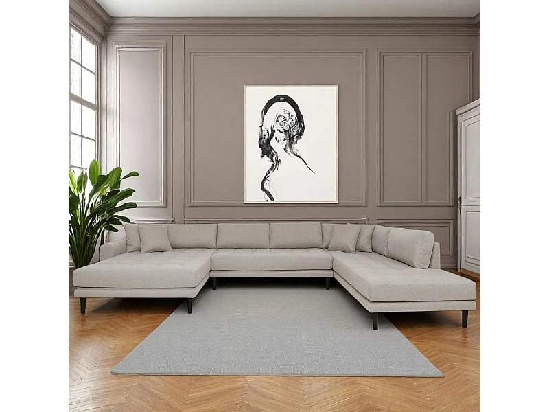 Canapé panoramique gris minéral - côté gauche AMSTERDAM