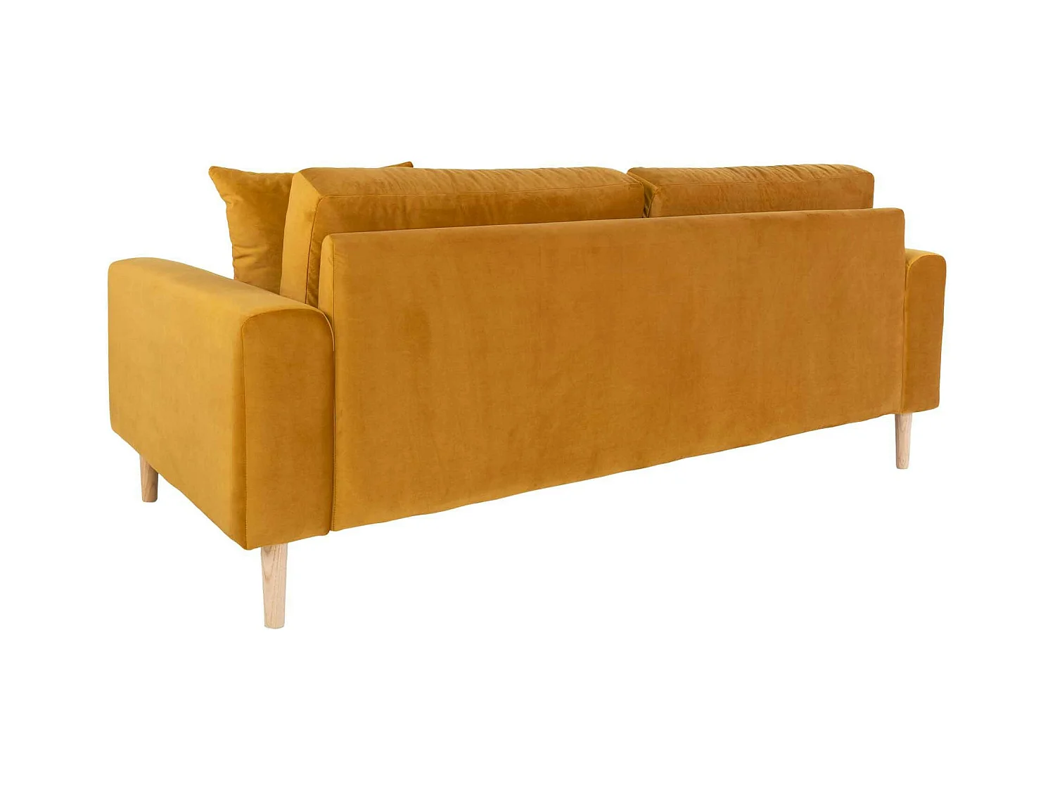 Canapé 2 places 1/2 moutarde - velours, AMSTERDAM