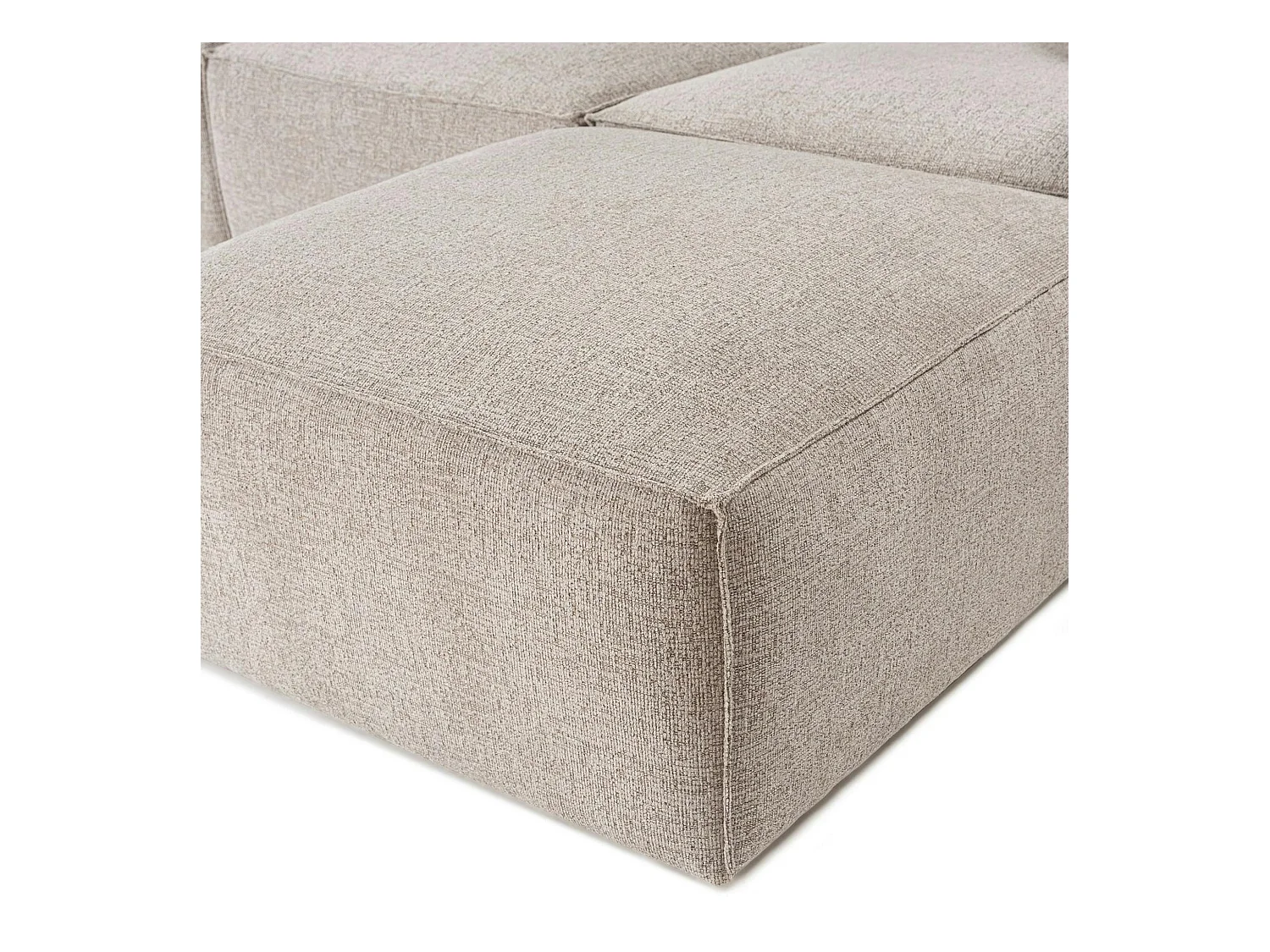 Canapé d'angle modulable taupe - tissu lin OSTUNI