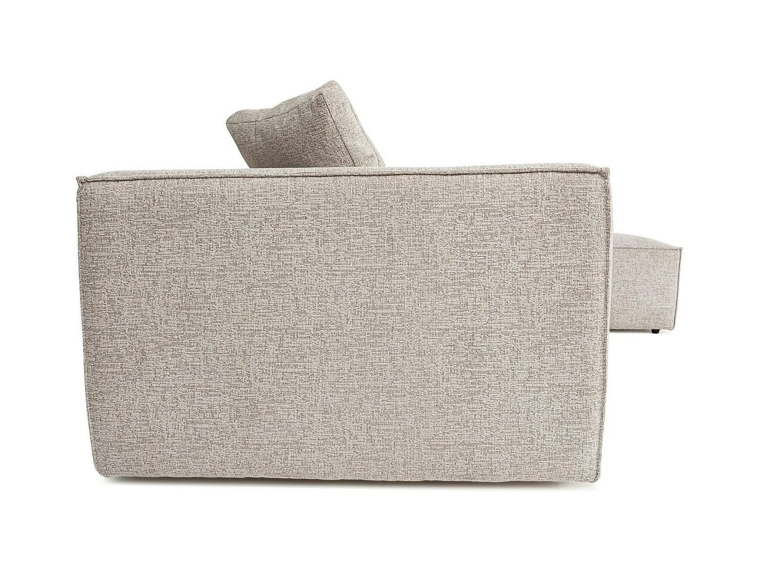 Canapé d'angle modulable taupe - tissu lin OSTUNI