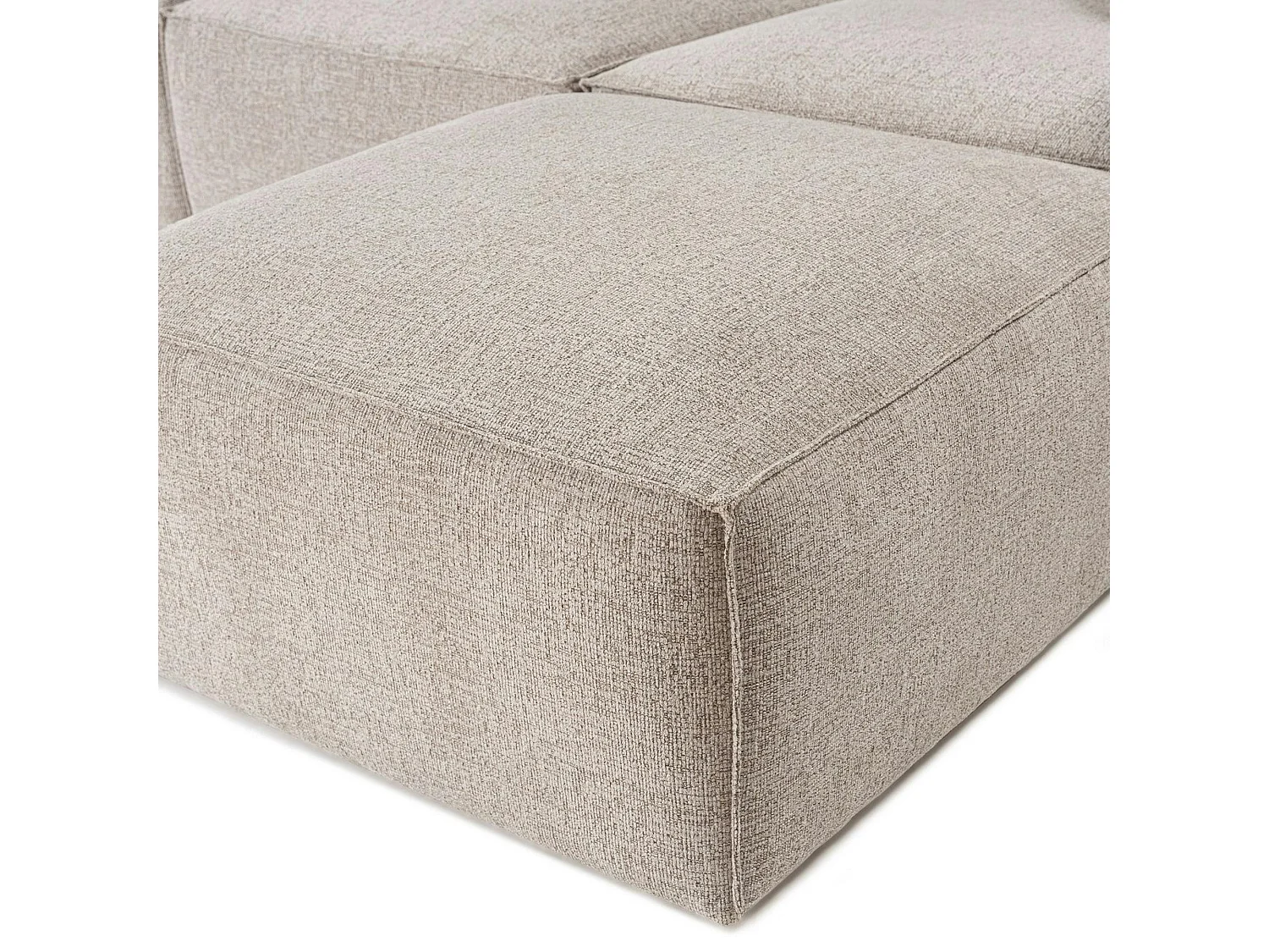 Canapé d'angle modulable taupe - tissu lin OSTUNI