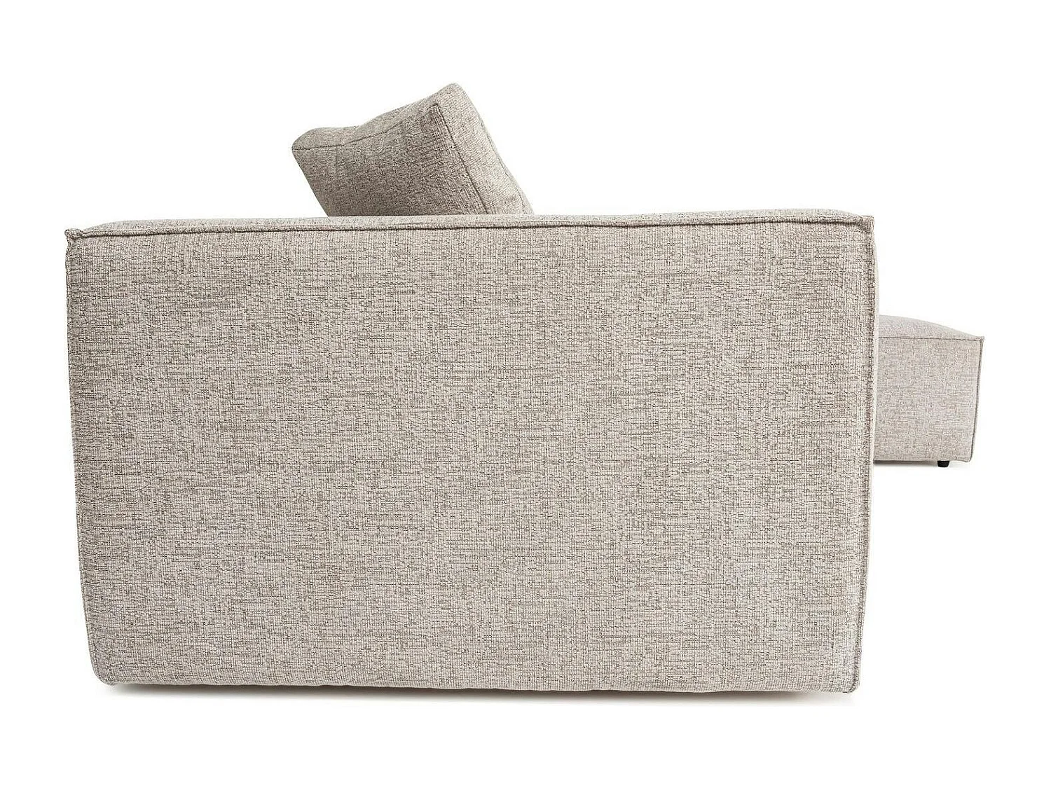 Canapé d'angle modulable taupe - tissu lin OSTUNI