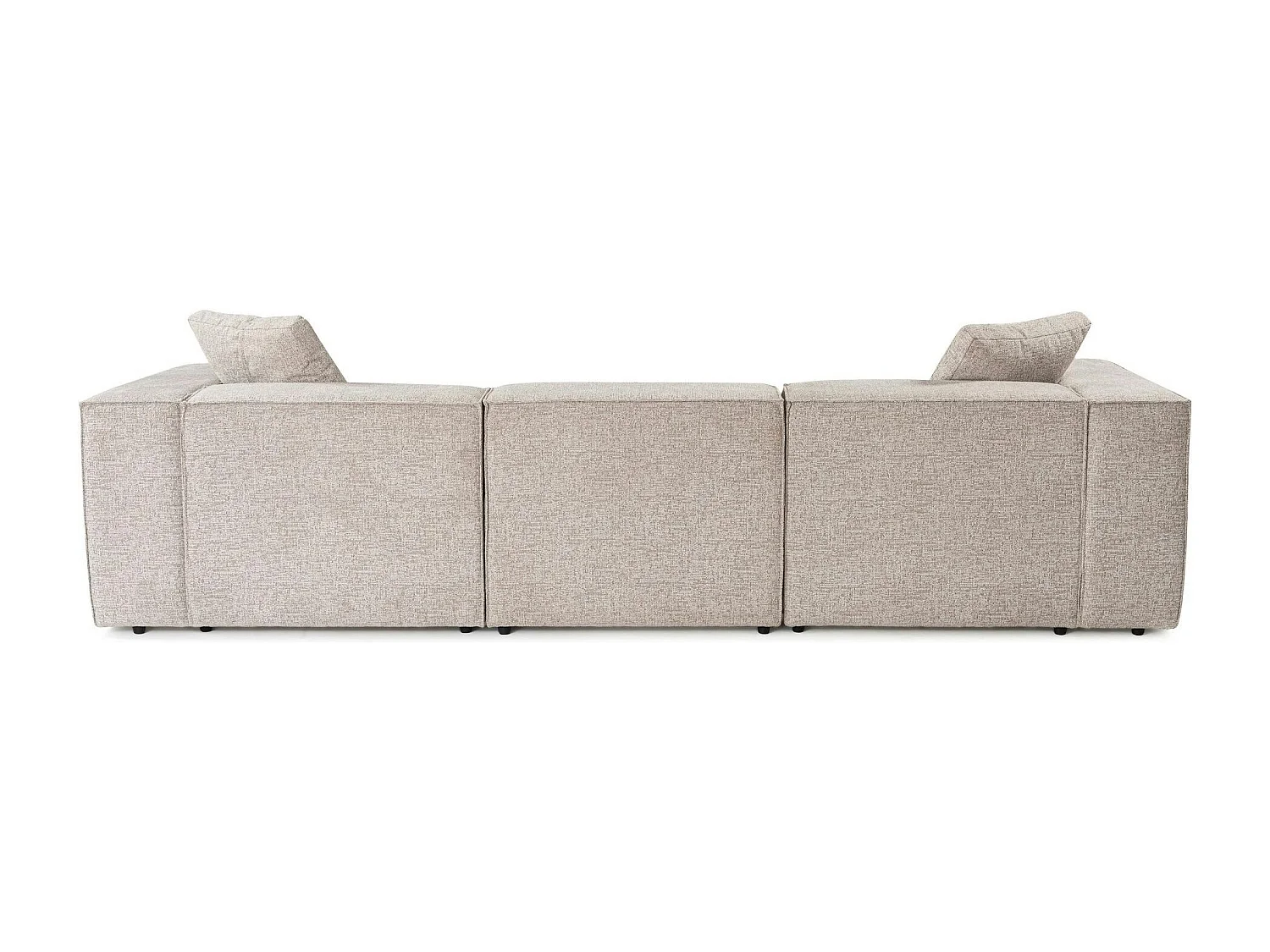 Canapé d'angle modulable taupe - tissu lin OSTUNI