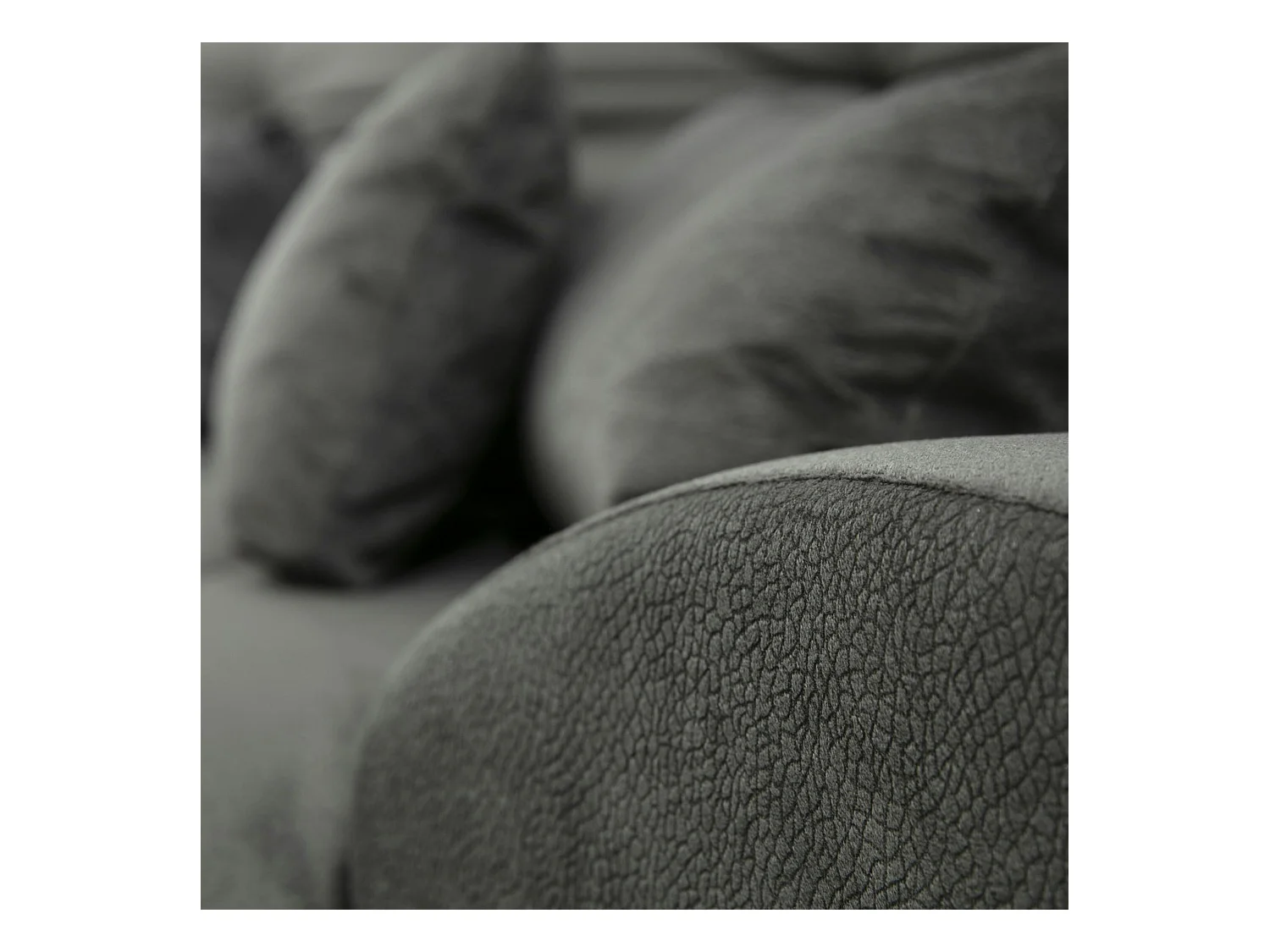 Canapé d'angle anthracite - dossier inclinable, côté gauche MILO