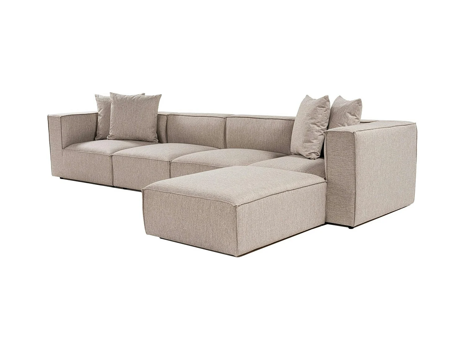 Canapé 5 places en lin beige - avec pouf COLLIOURE