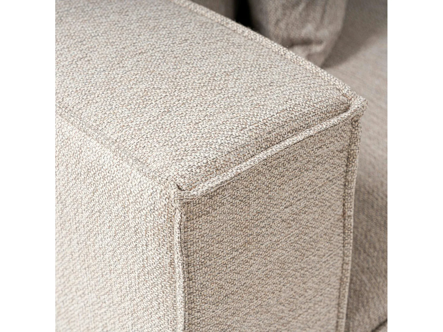 Canapé 5 places en lin beige - avec pouf COLLIOURE