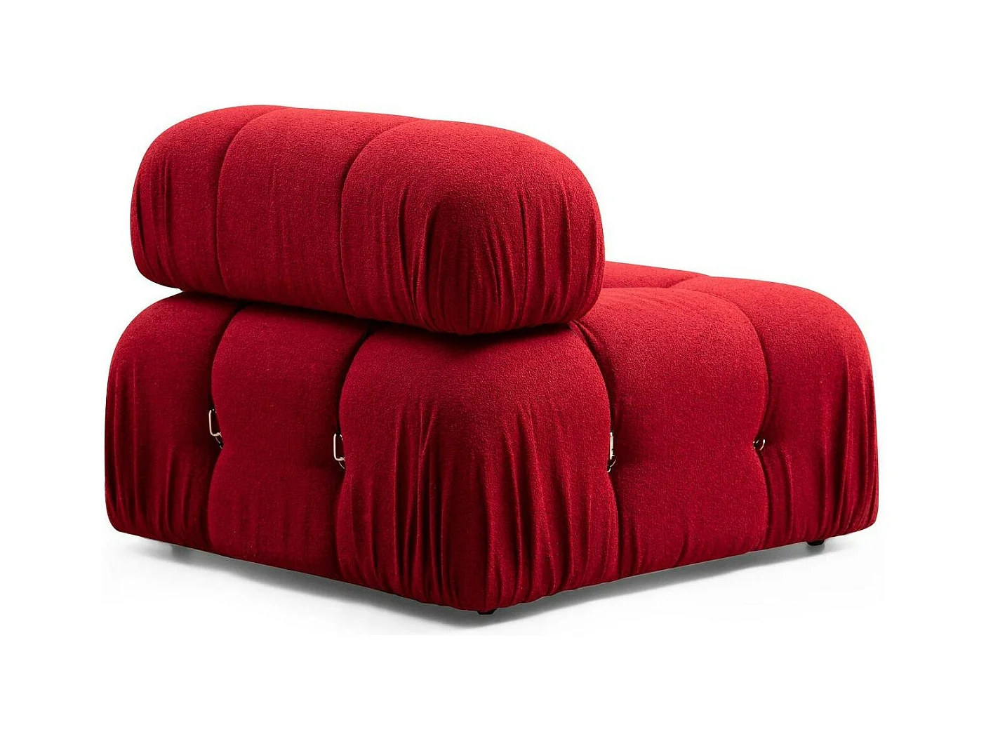 Canapé d'angle modulable rouge - tissu bouclette RONDA