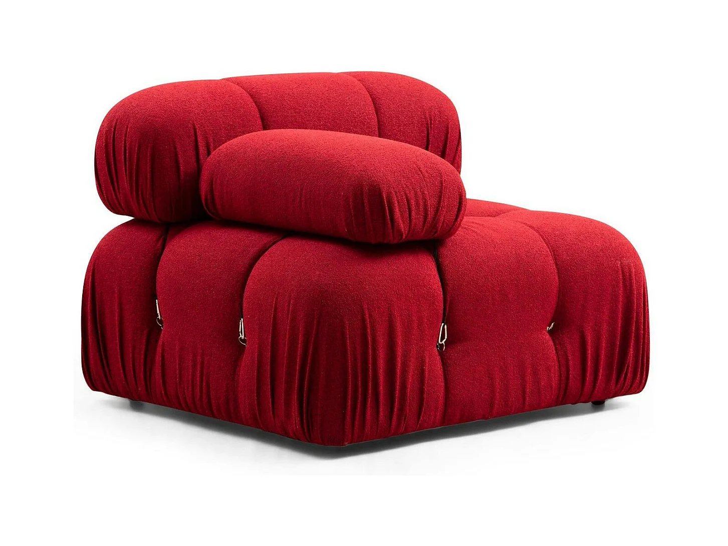 Canapé d'angle modulable rouge - tissu bouclette RONDA