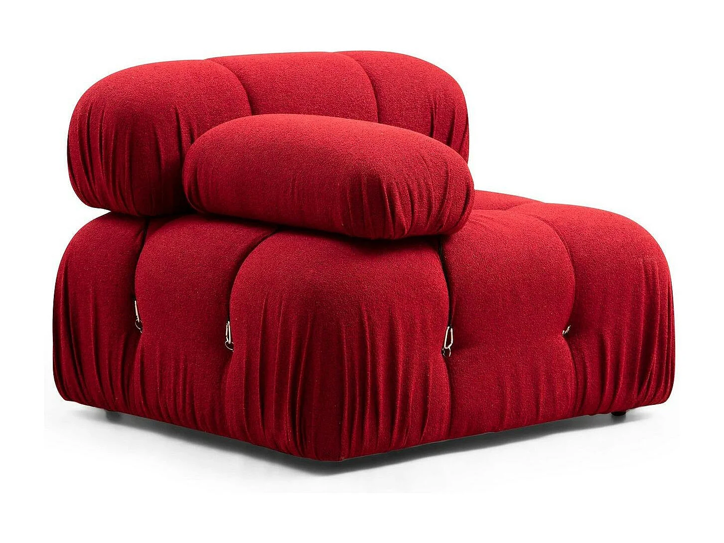 Canapé d'angle modulable rouge - tissu bouclette RONDA