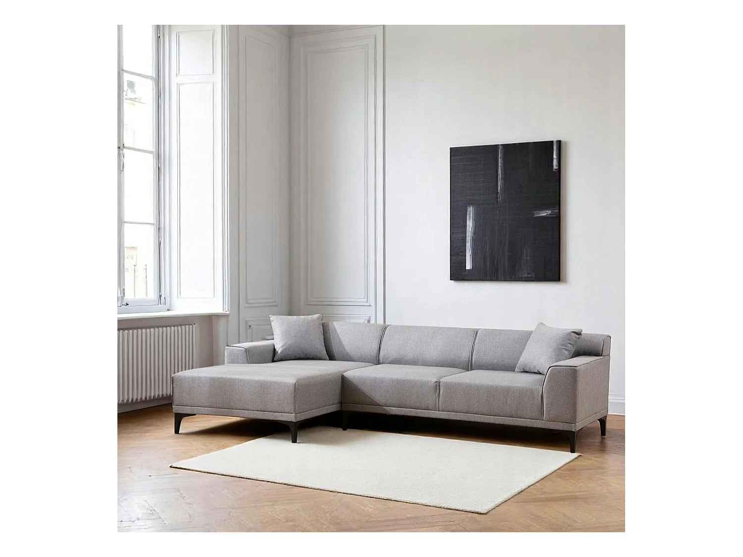 Canapé d'angle gris clair - côté gauche ORSAY