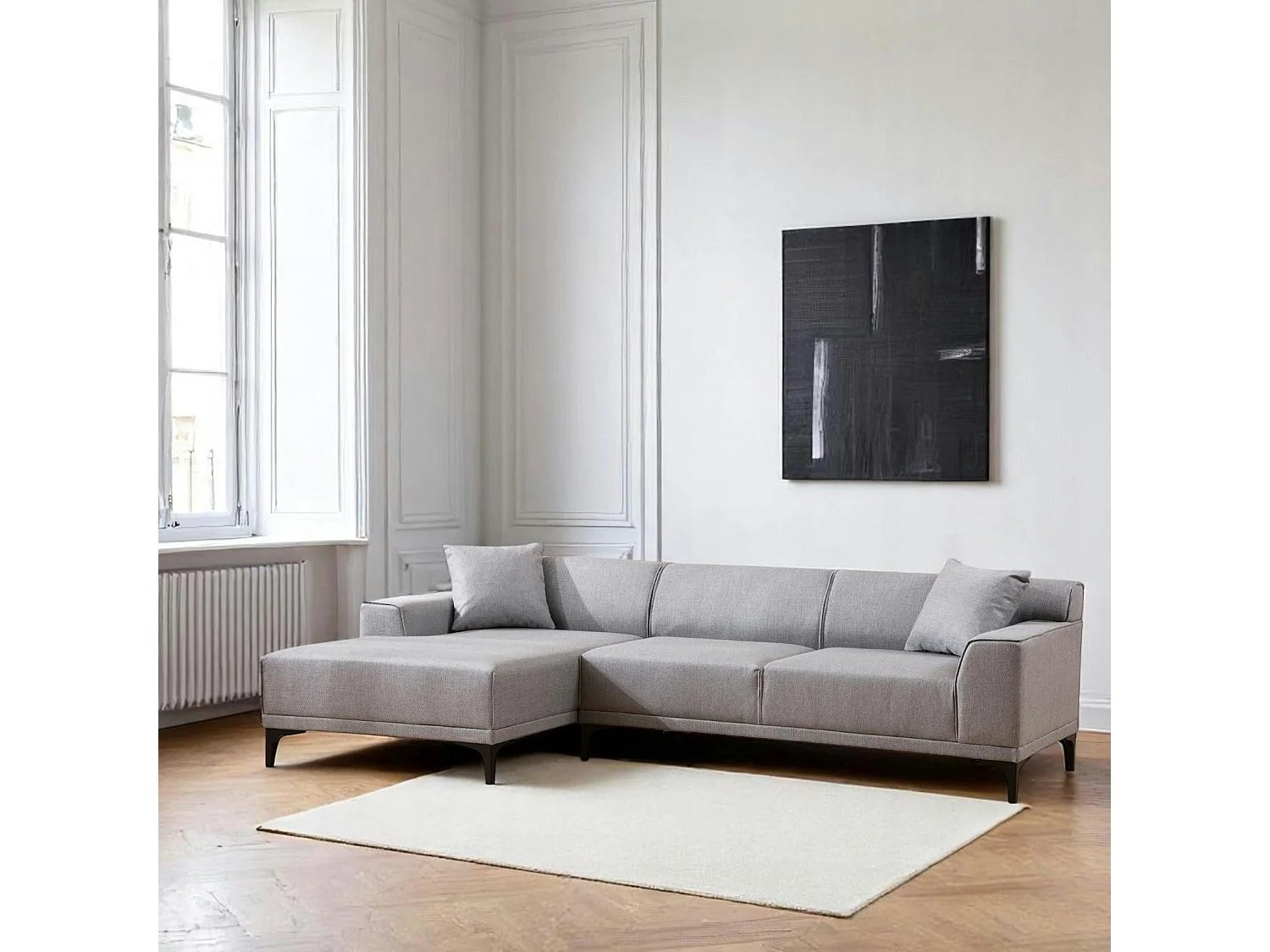 Canapé d'angle gris clair - côté gauche ORSAY