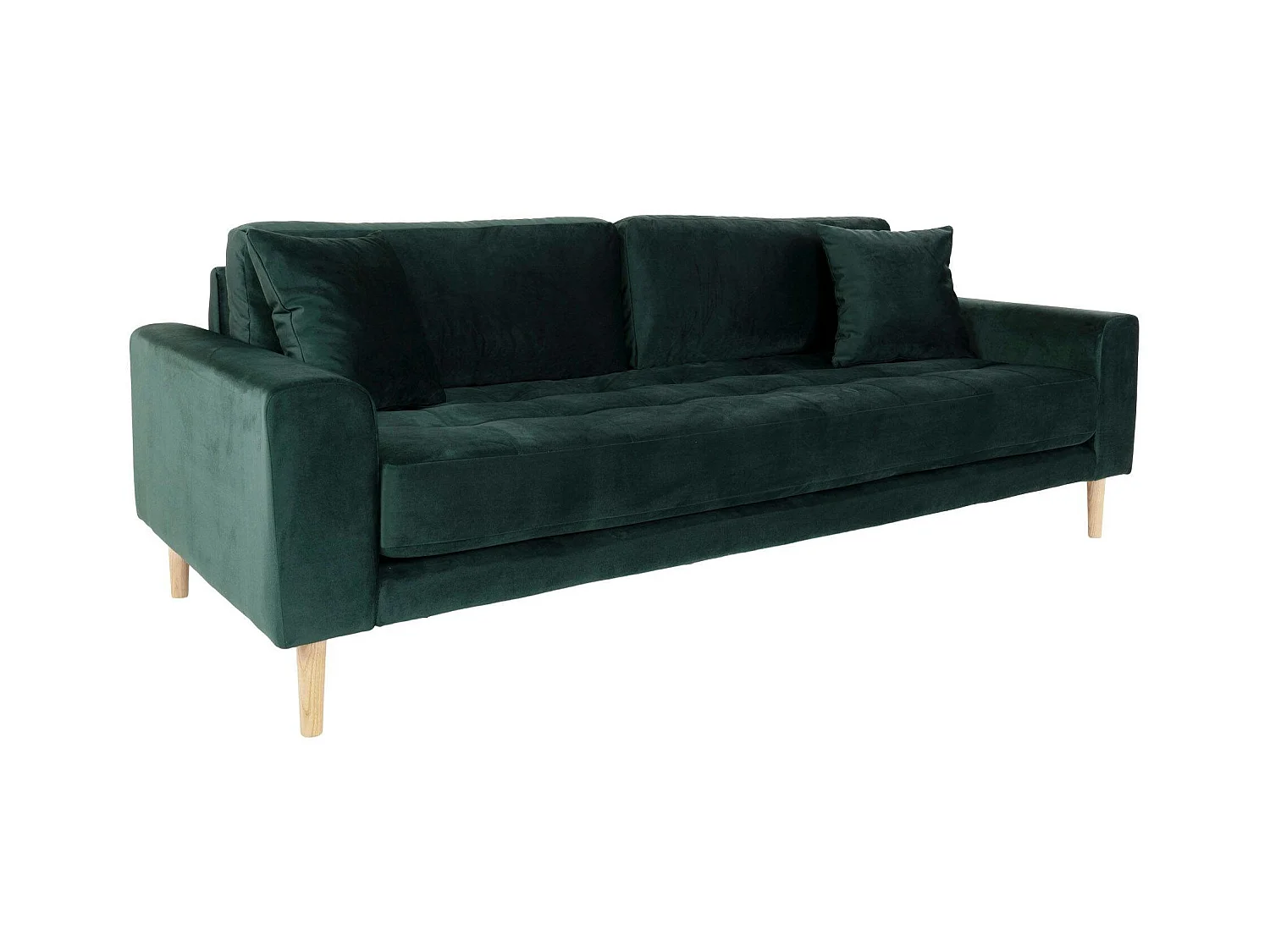 Canapé 3 places vert foncé - velours, AMSTERDAM