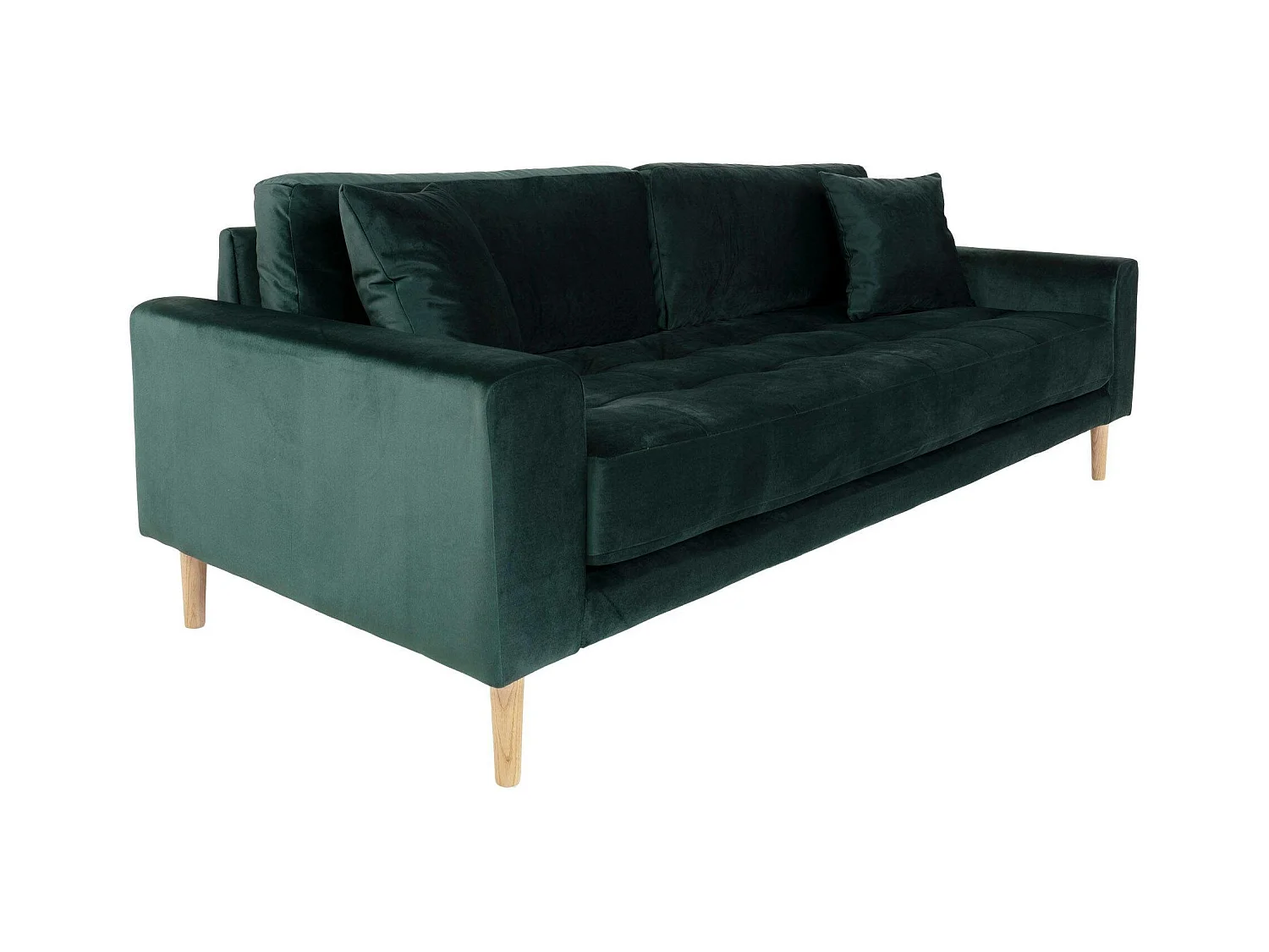 Canapé 3 places vert foncé - velours, AMSTERDAM
