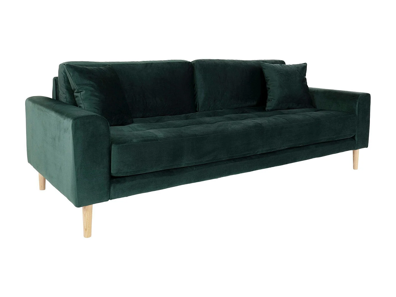 Canapé 3 places vert foncé - velours, AMSTERDAM