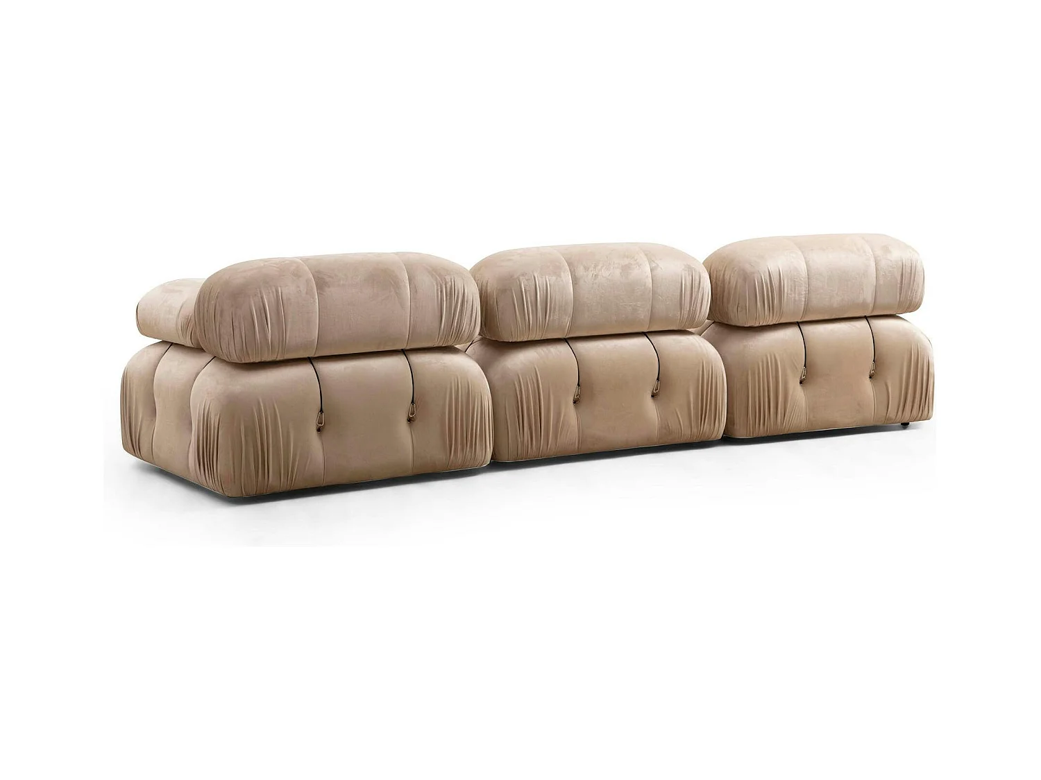 Canapé modulable 3 places - velours beige RONDA
