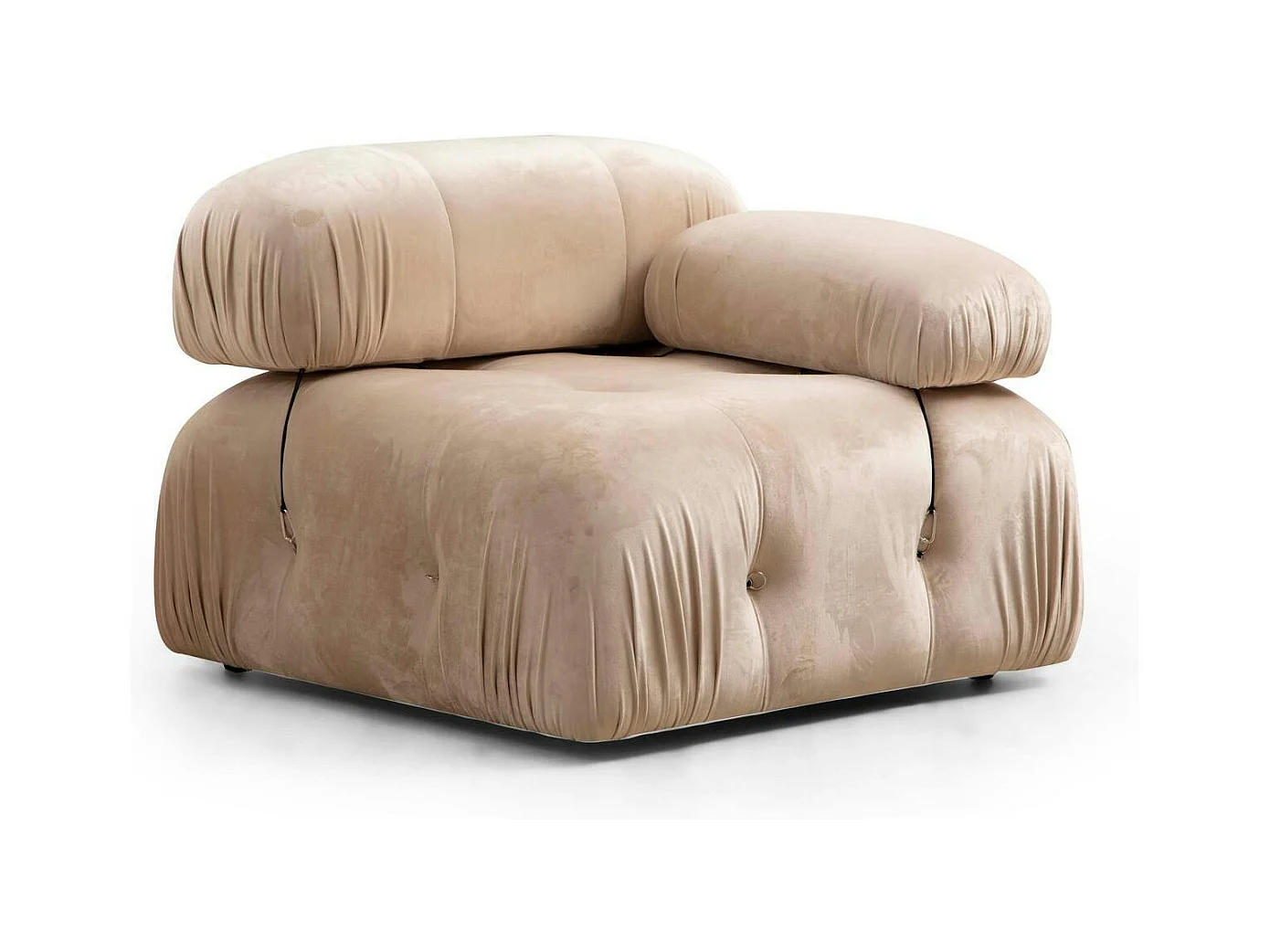 Canapé modulable 3 places - velours beige RONDA