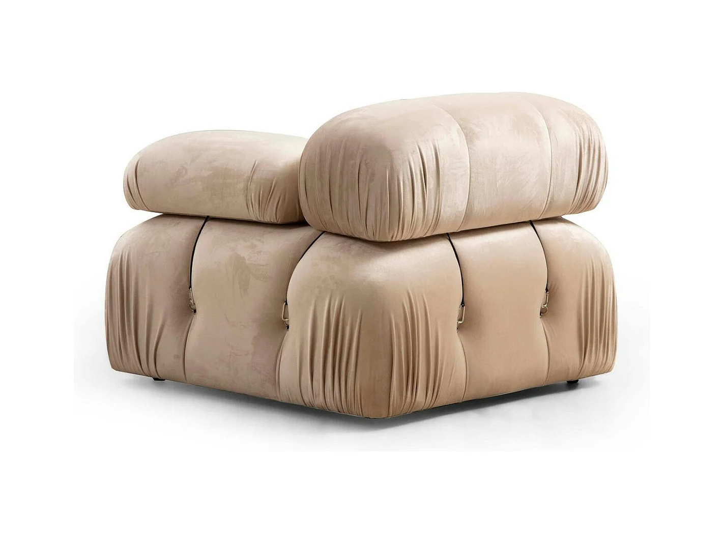 Canapé modulable 3 places - velours beige RONDA