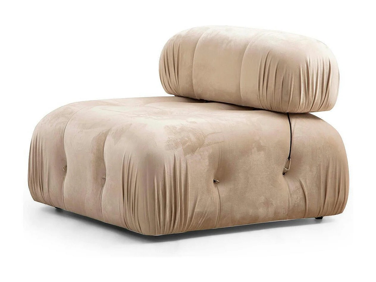 Canapé modulable 3 places - velours beige RONDA