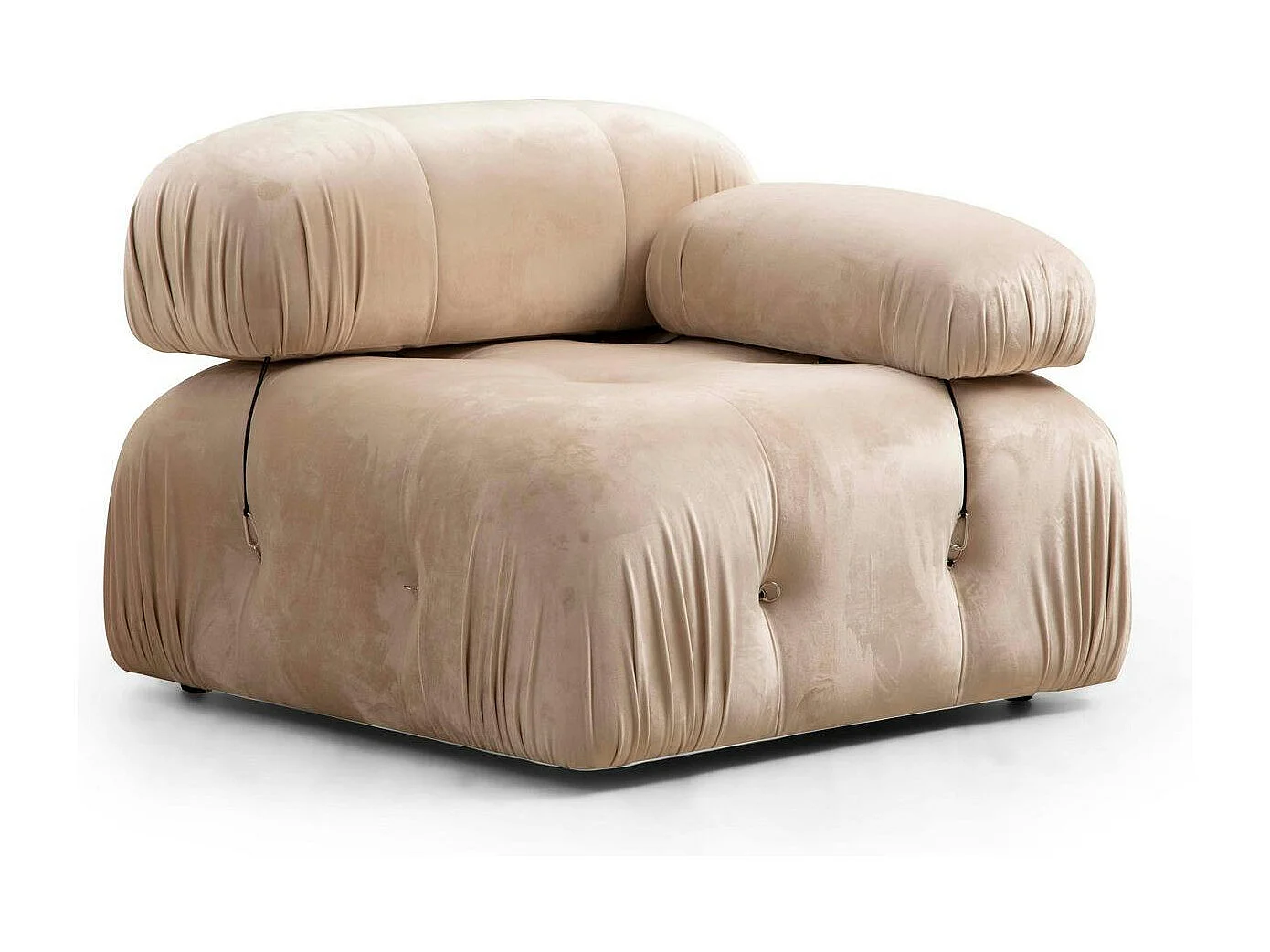 Canapé modulable 3 places - velours beige RONDA