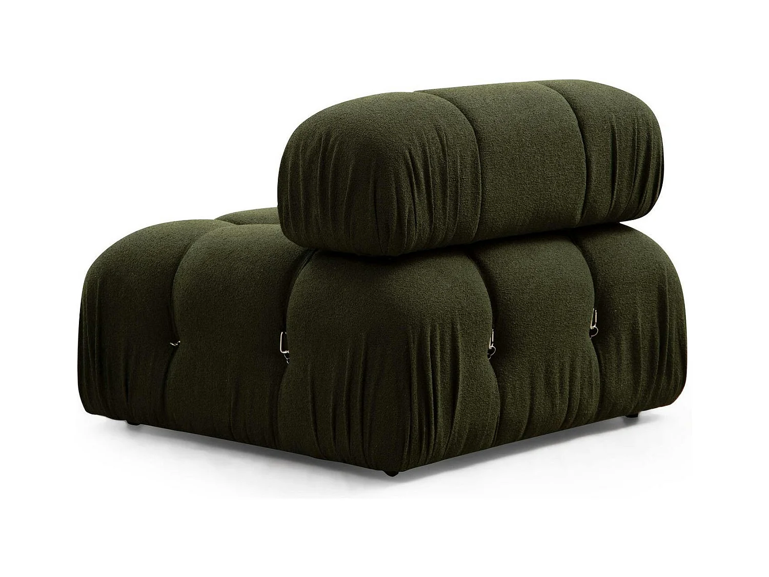 Canapé d'angle modulable vert - tissu bouclette RONDA