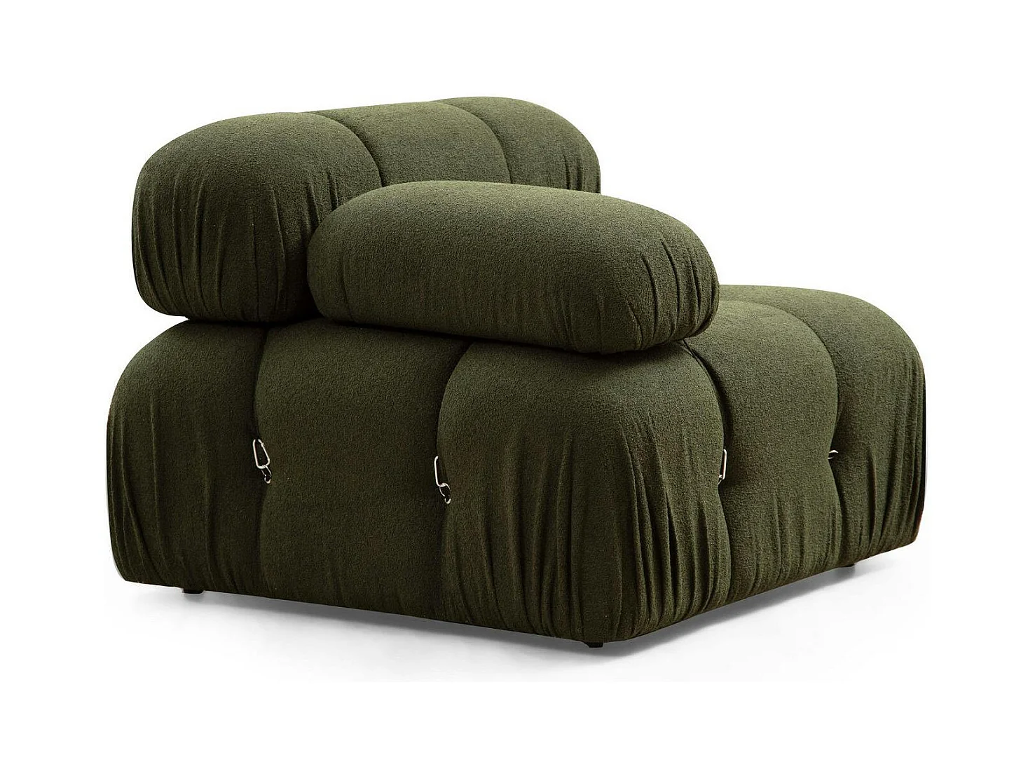 Canapé d'angle modulable vert - tissu bouclette RONDA