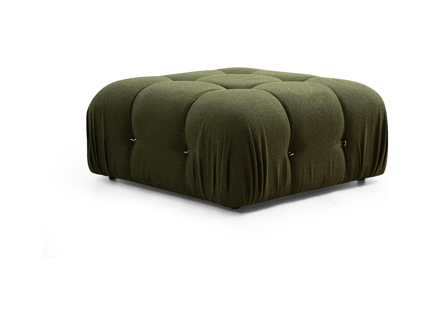 Canapé d'angle modulable vert - tissu bouclette RONDA