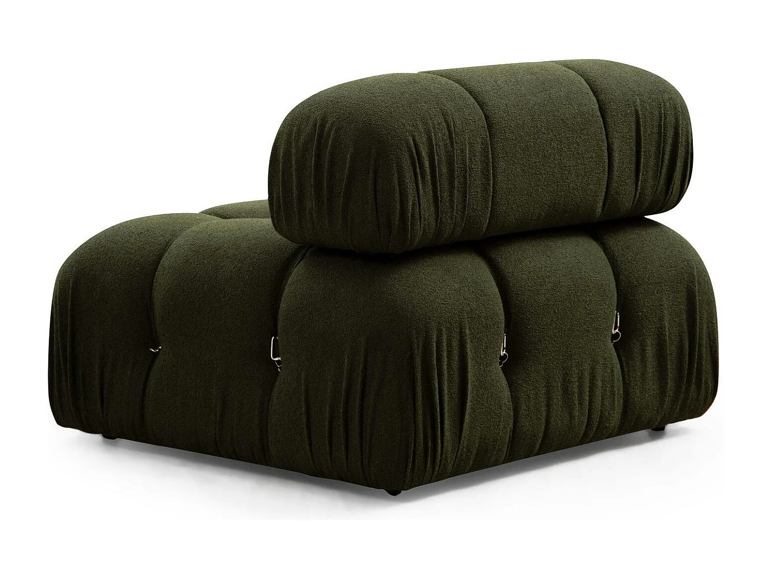 Canapé d'angle modulable vert - tissu bouclette RONDA