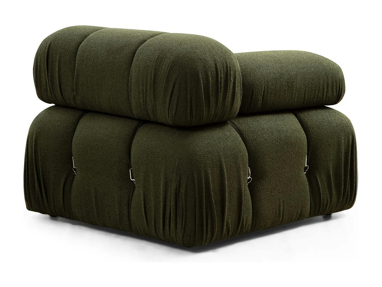 Canapé d'angle modulable vert - tissu bouclette RONDA