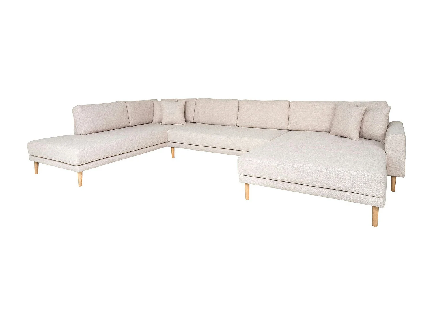 Canapé panoramique beige sable - côté droit, 370 cm AMSTERDAM