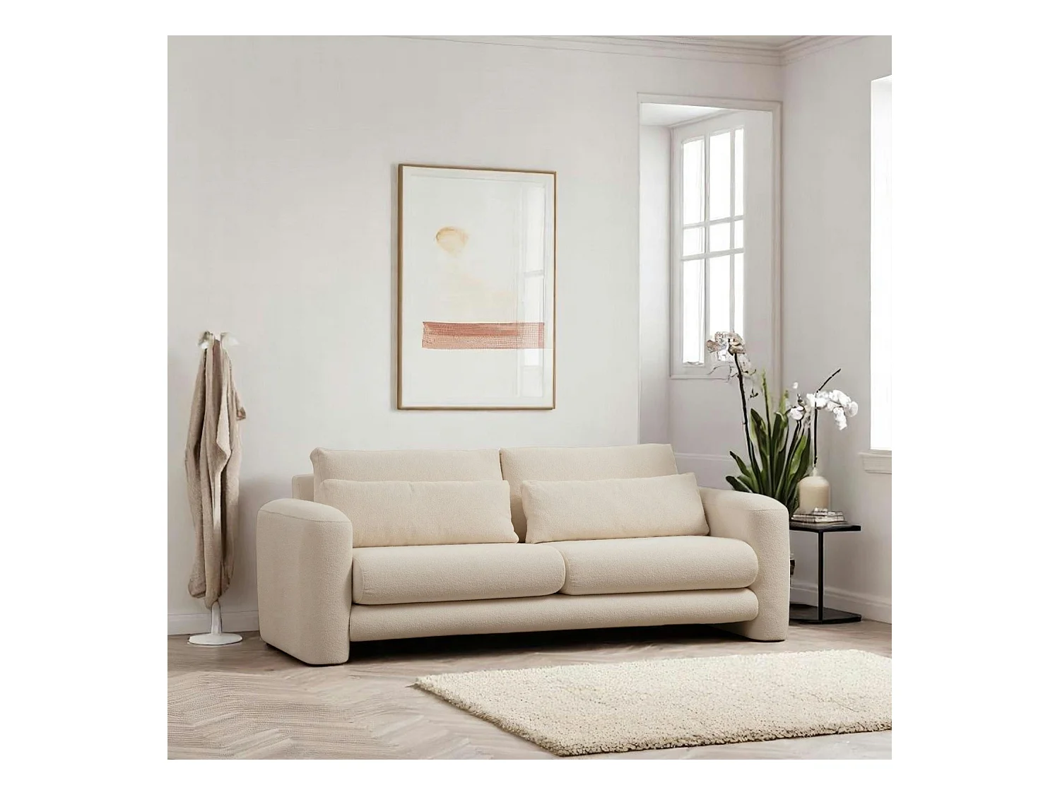 Canapé 3 places crème - forme organique LUCCA