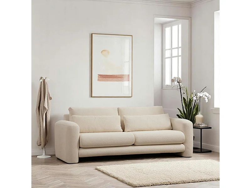 Canapé 3 places crème - forme organique LUCCA