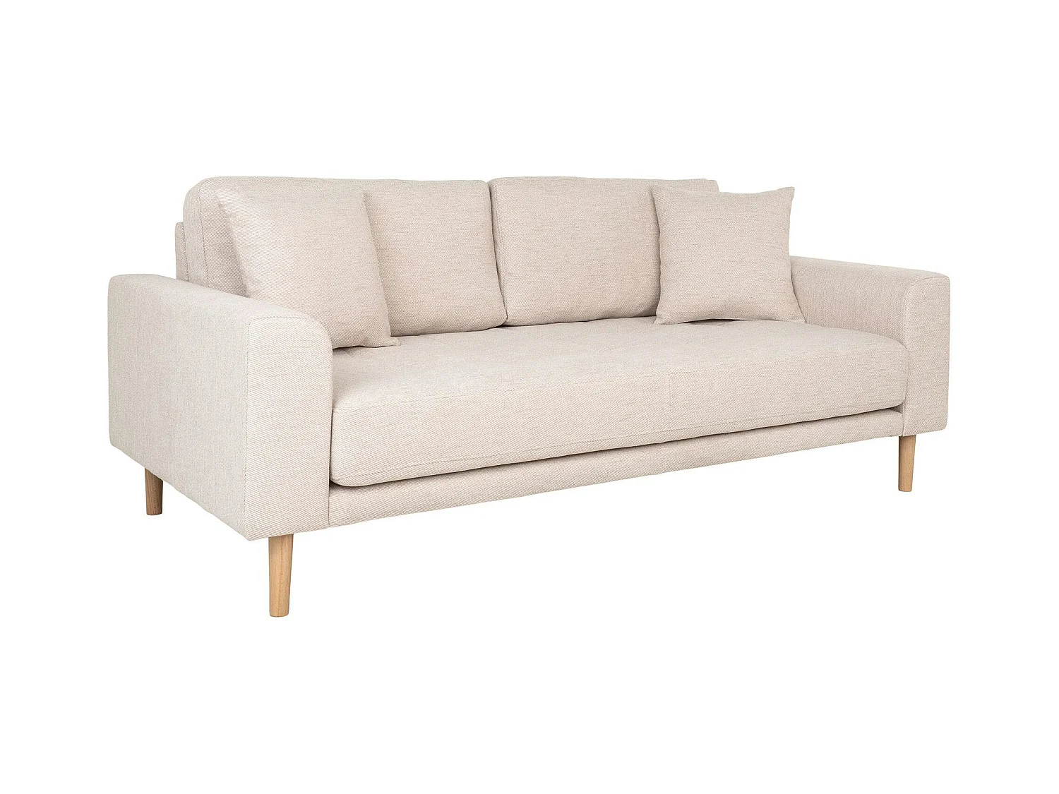 Canapé 2 places 1/2 beige sable 180 cm AMSTERDAM