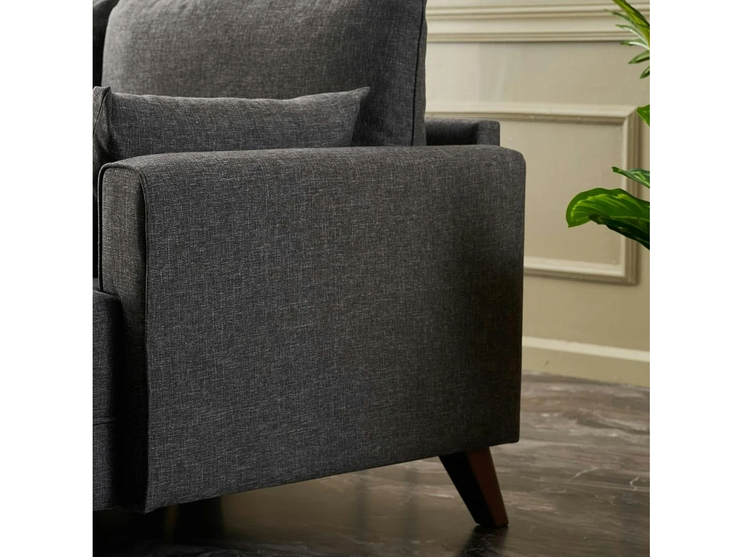 Canapé d'angle anthracite - 275 cm, côté droit SPLIT