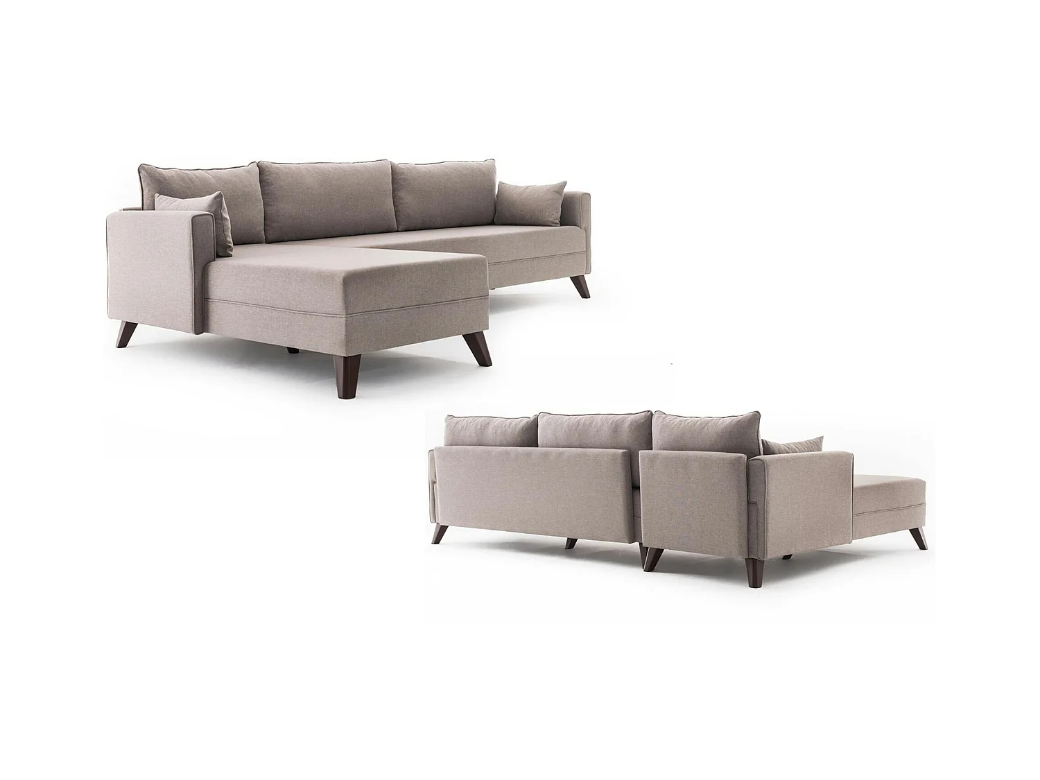 Canapé d'angle cappuccino - 275 cm, côté gauche SPLIT