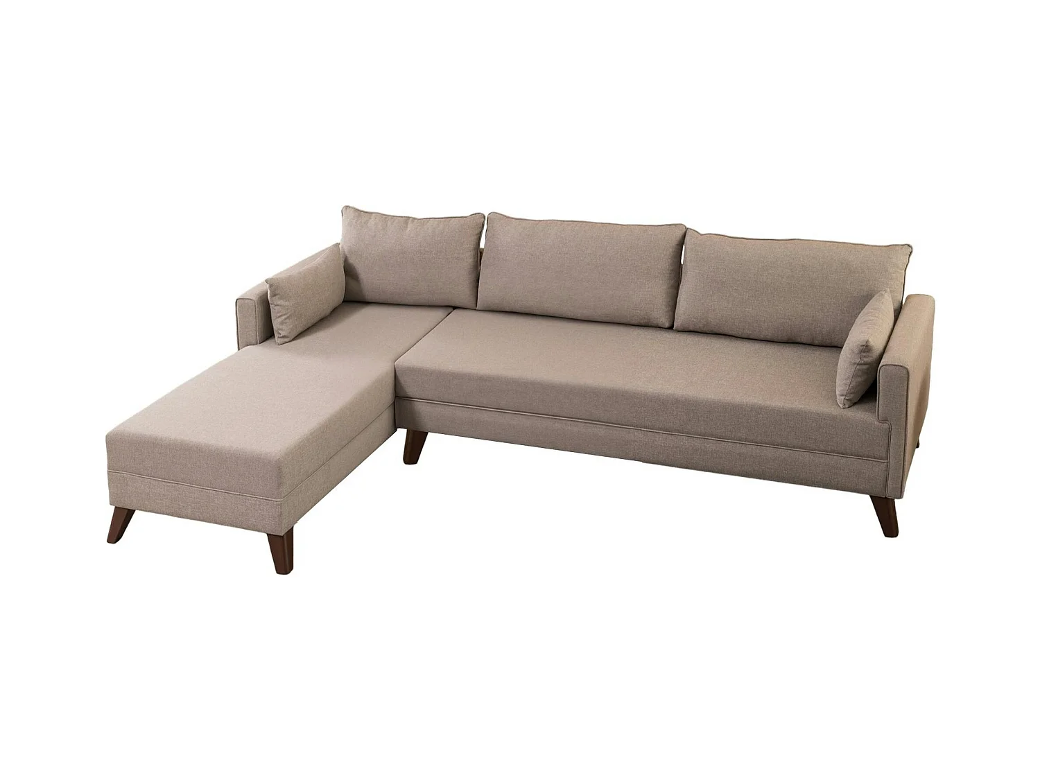 Canapé d'angle cappuccino - 275 cm, côté gauche SPLIT