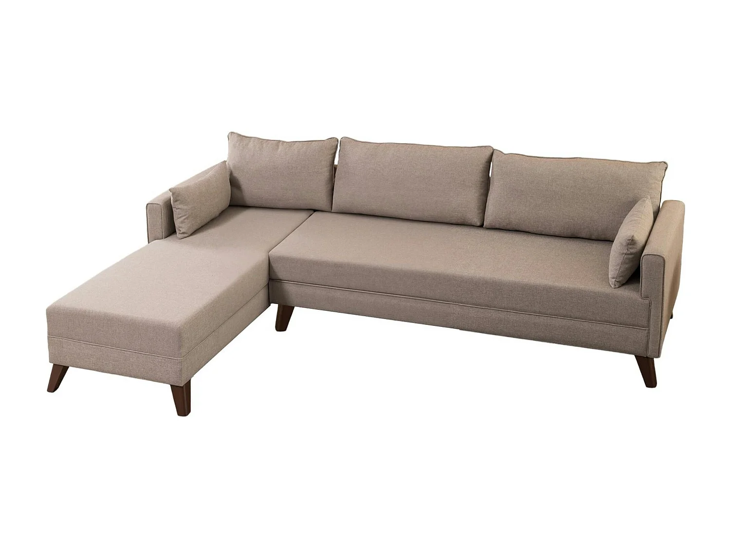 Canapé d'angle cappuccino - 275 cm, côté gauche SPLIT