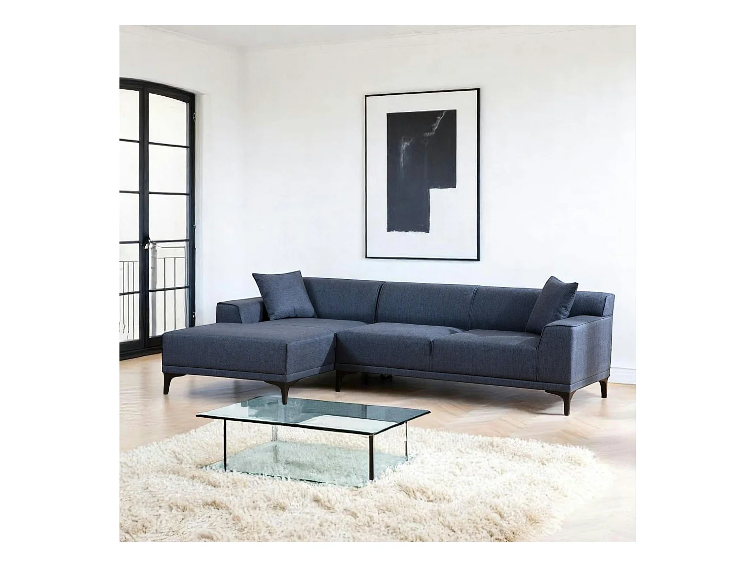 Canapé d'angle bleu - côté gauche ORSAY