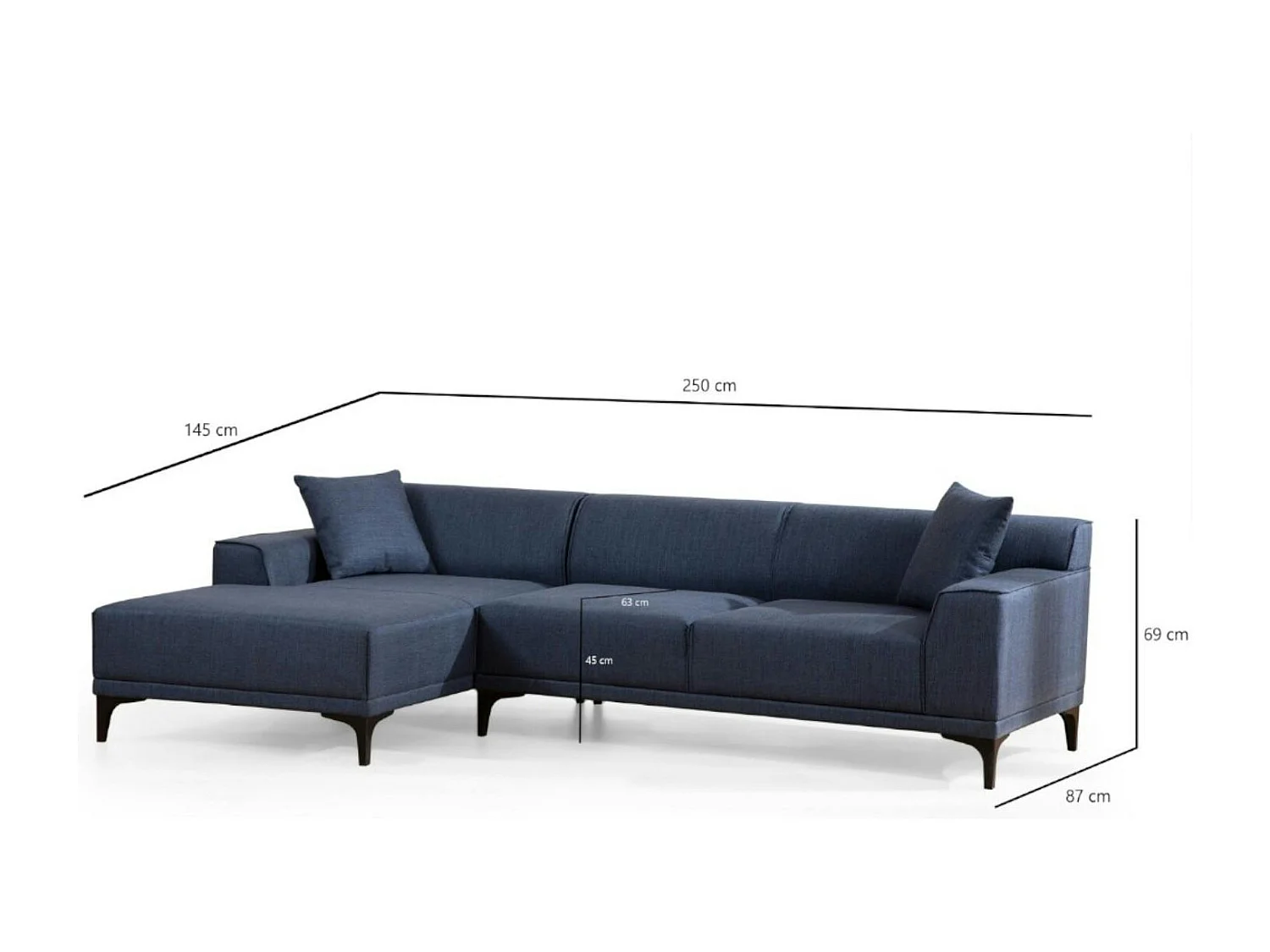 Canapé d'angle bleu - côté gauche ORSAY