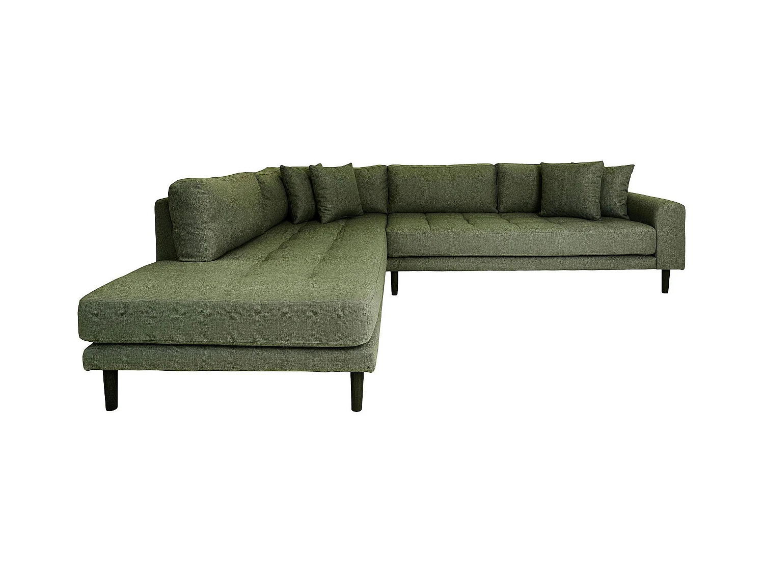 Canapé d'angle vert nature - côté gauche, 257 cm AMSTERDAM