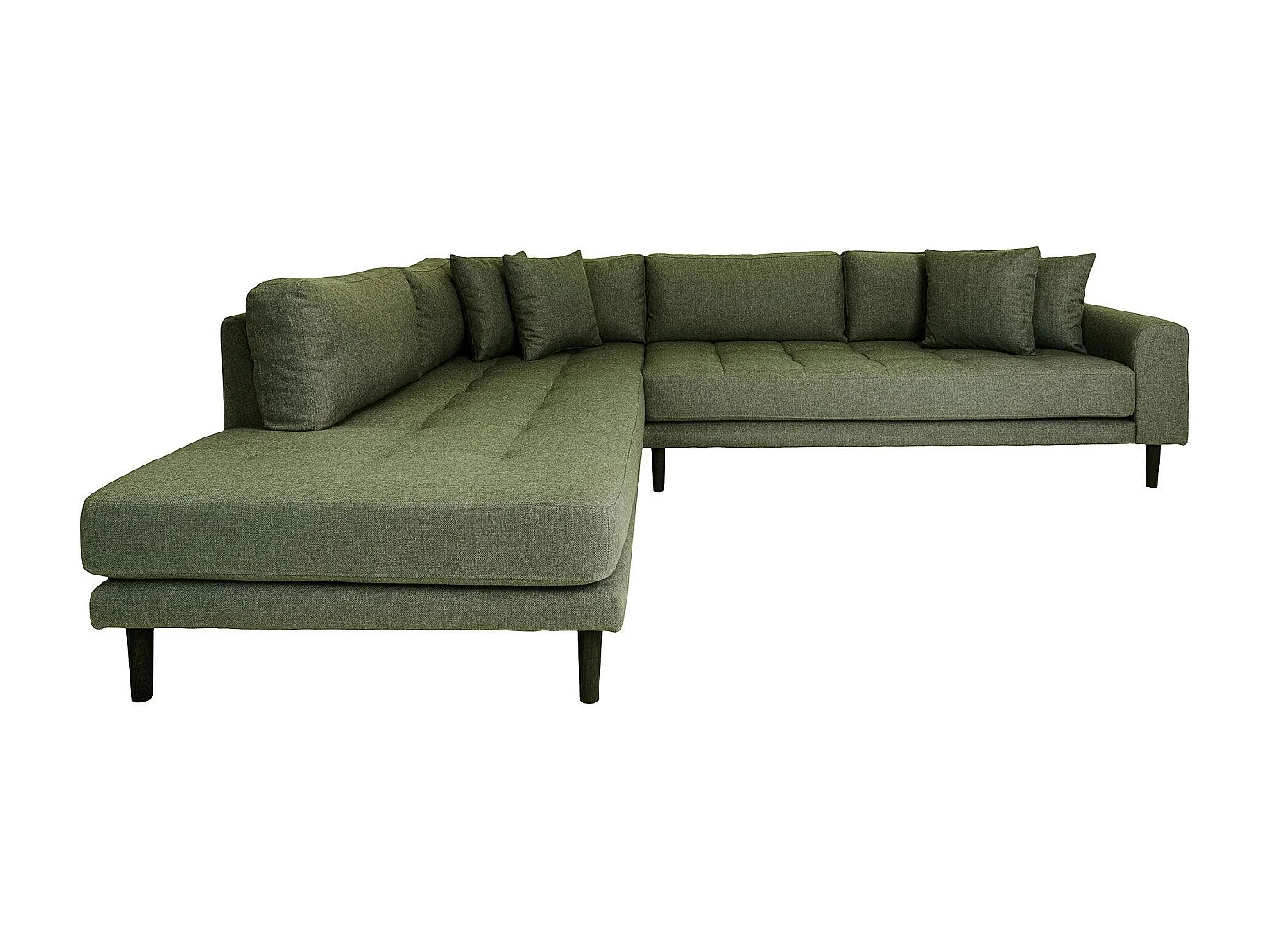 Canapé d'angle vert nature - côté gauche, 257 cm AMSTERDAM