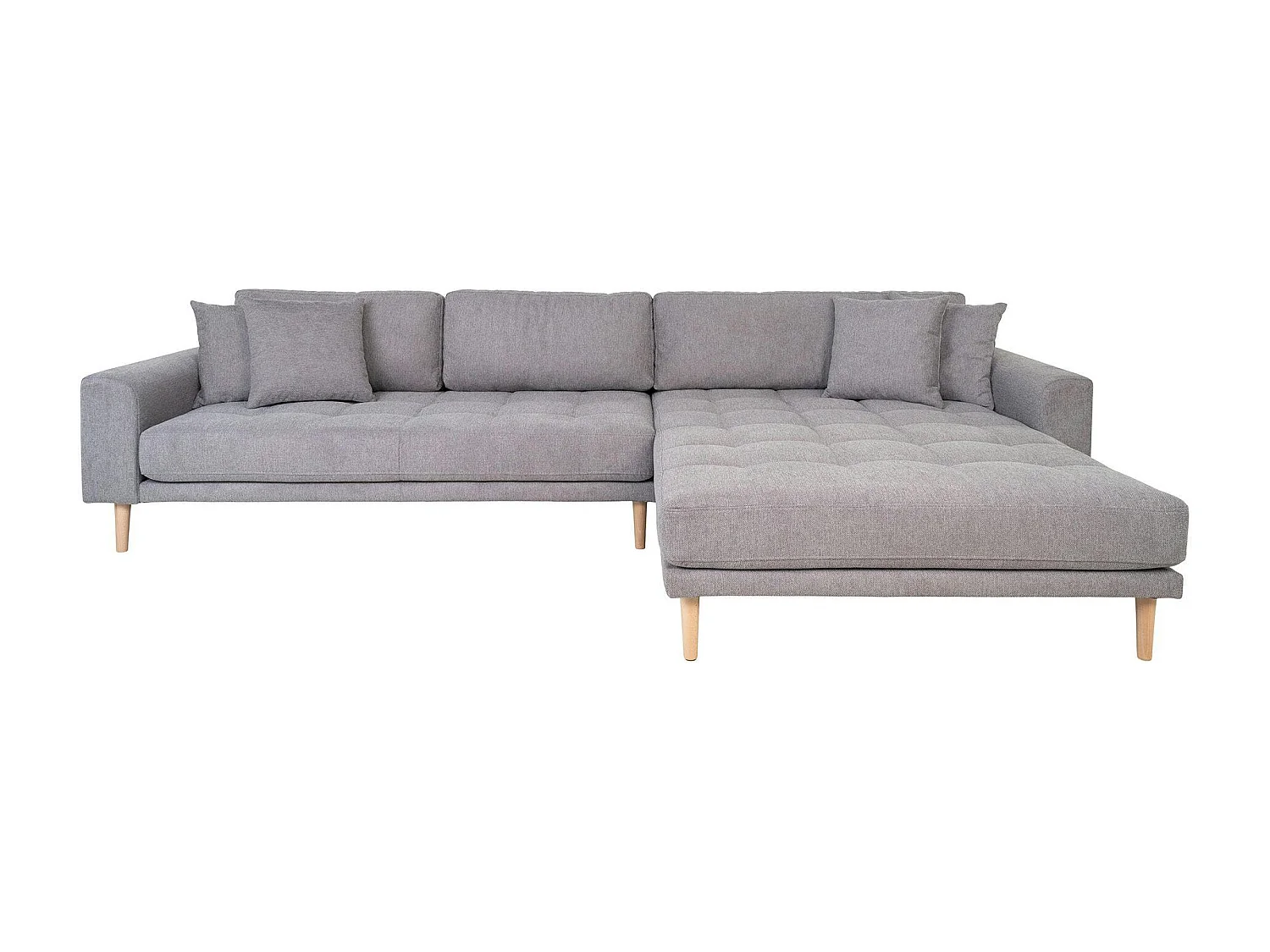 Canapé d'angle gris clair - côté droit, 290 cm AMSTERDAM