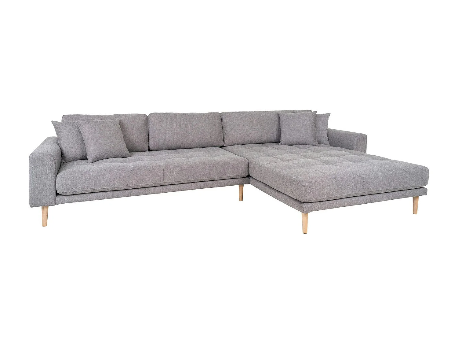 Canapé d'angle gris clair - côté droit, 290 cm AMSTERDAM