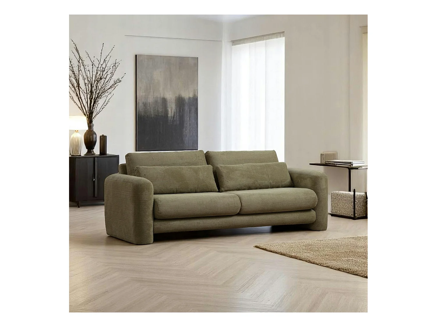 Canapé 3 places vert - forme organique LUCCA