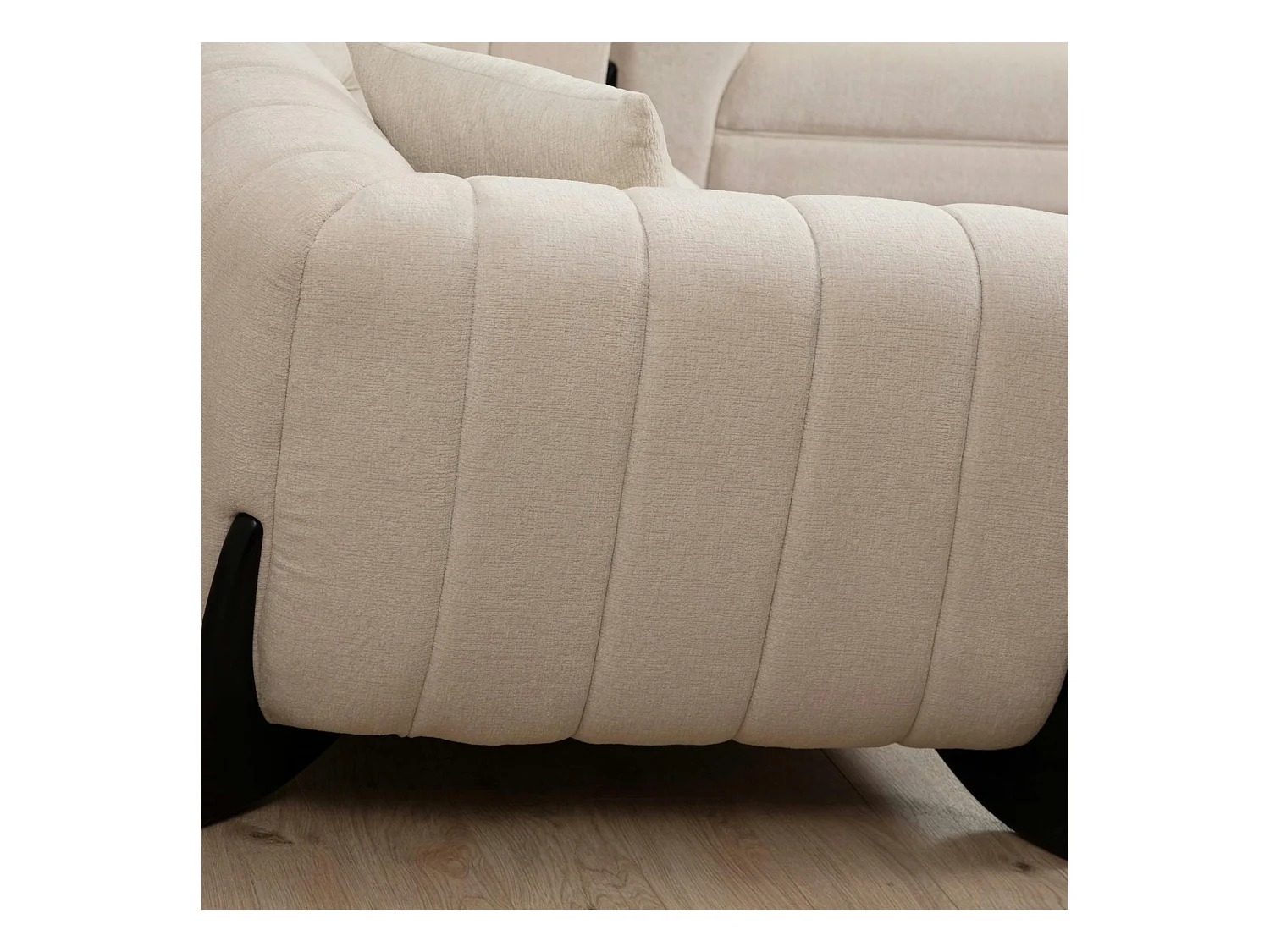 Canapé 3 places écru - pieds design noirs LUCCA