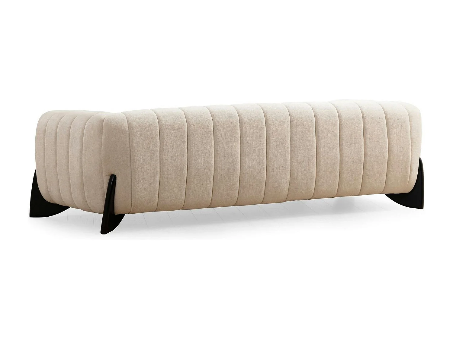 Canapé 3 places écru - pieds design noirs LUCCA